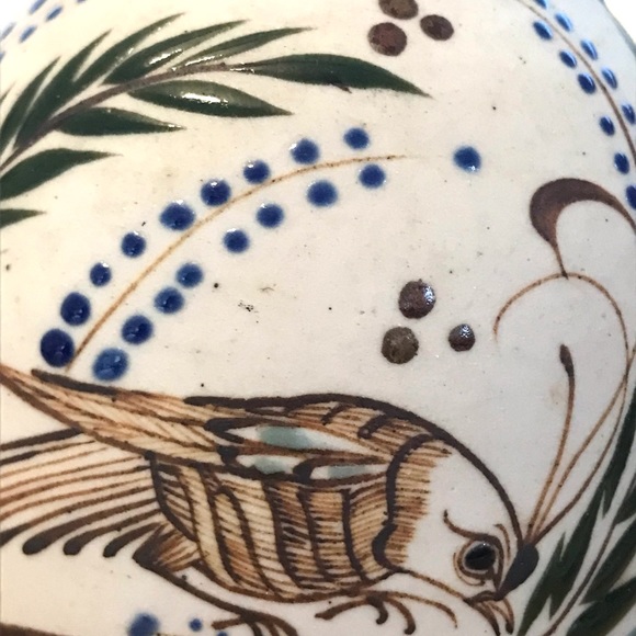 Vintage Mexican Folk Art Sandstone Quail Pottery Vase Unique - Picture 10 of 10